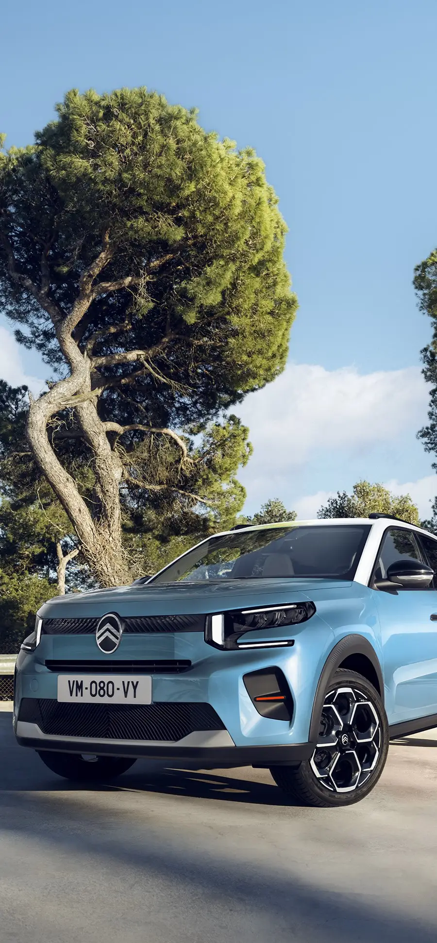 Front three‑quarter static view of Citroën C3 compact city car showcasing modern design for confident, efficient and affordable everyday mobility.