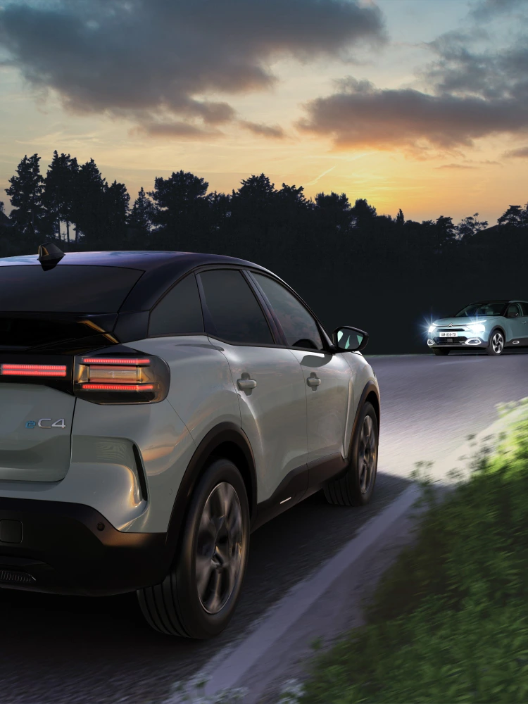 Rear view C4 with High Beam Assist improving visibility, safety and technology for a premium serene night‑driving experience