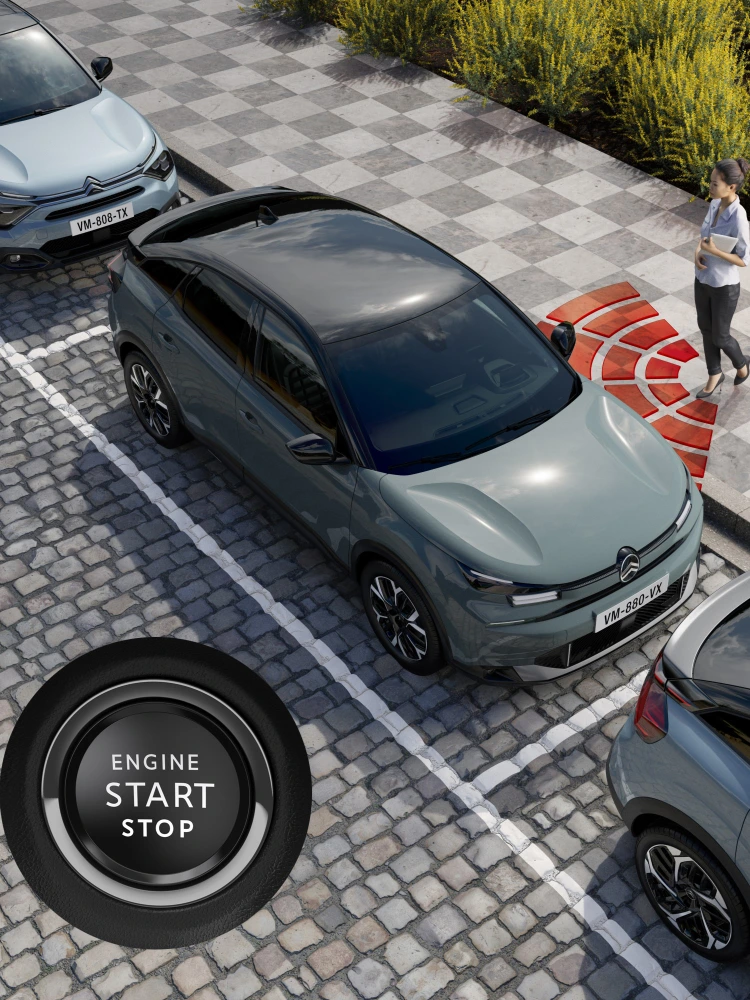 Top view C4 highlighting keyless Entry & Start, convenience and technology for an effortless and serene access experience