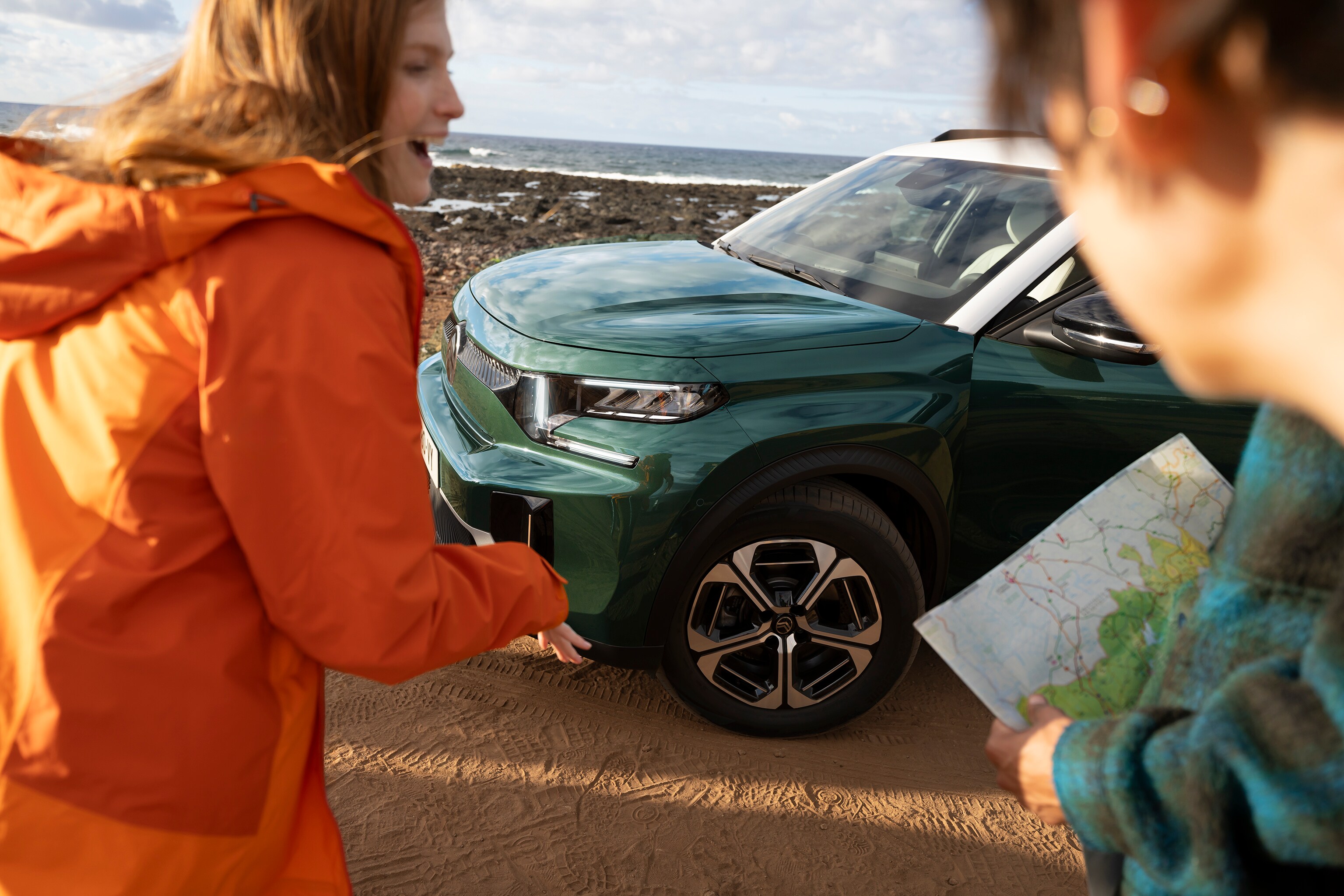 Front three‑quarter outdoor view of Citroën C3 Aircross SUV highlighting rugged styling for adventurous, confident and affordable everyday mobility.