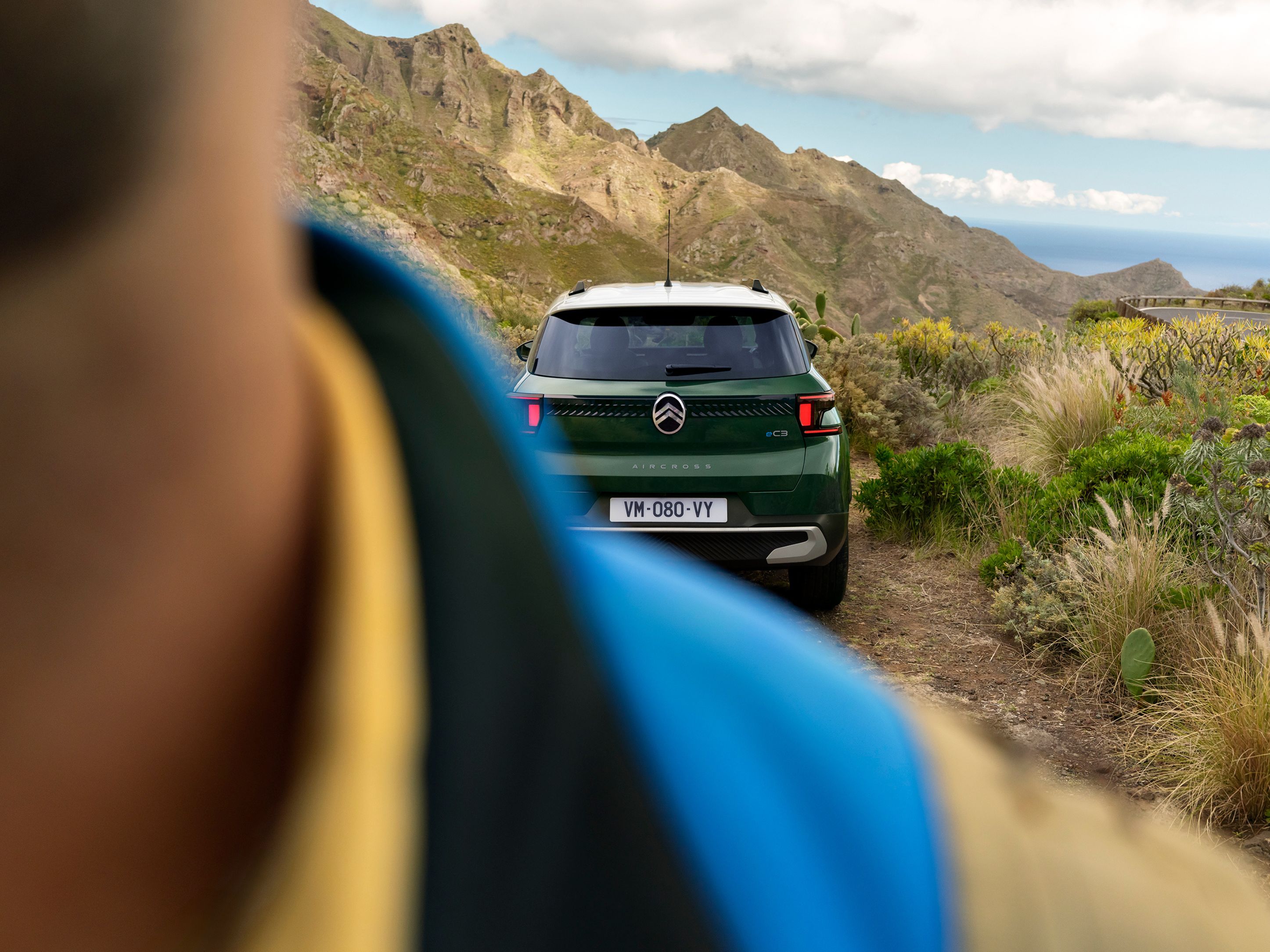Rear outdoor view of Citroën C3 Aircross SUV highlighting rugged styling for confident, versatile and affordable off‑road mobility.