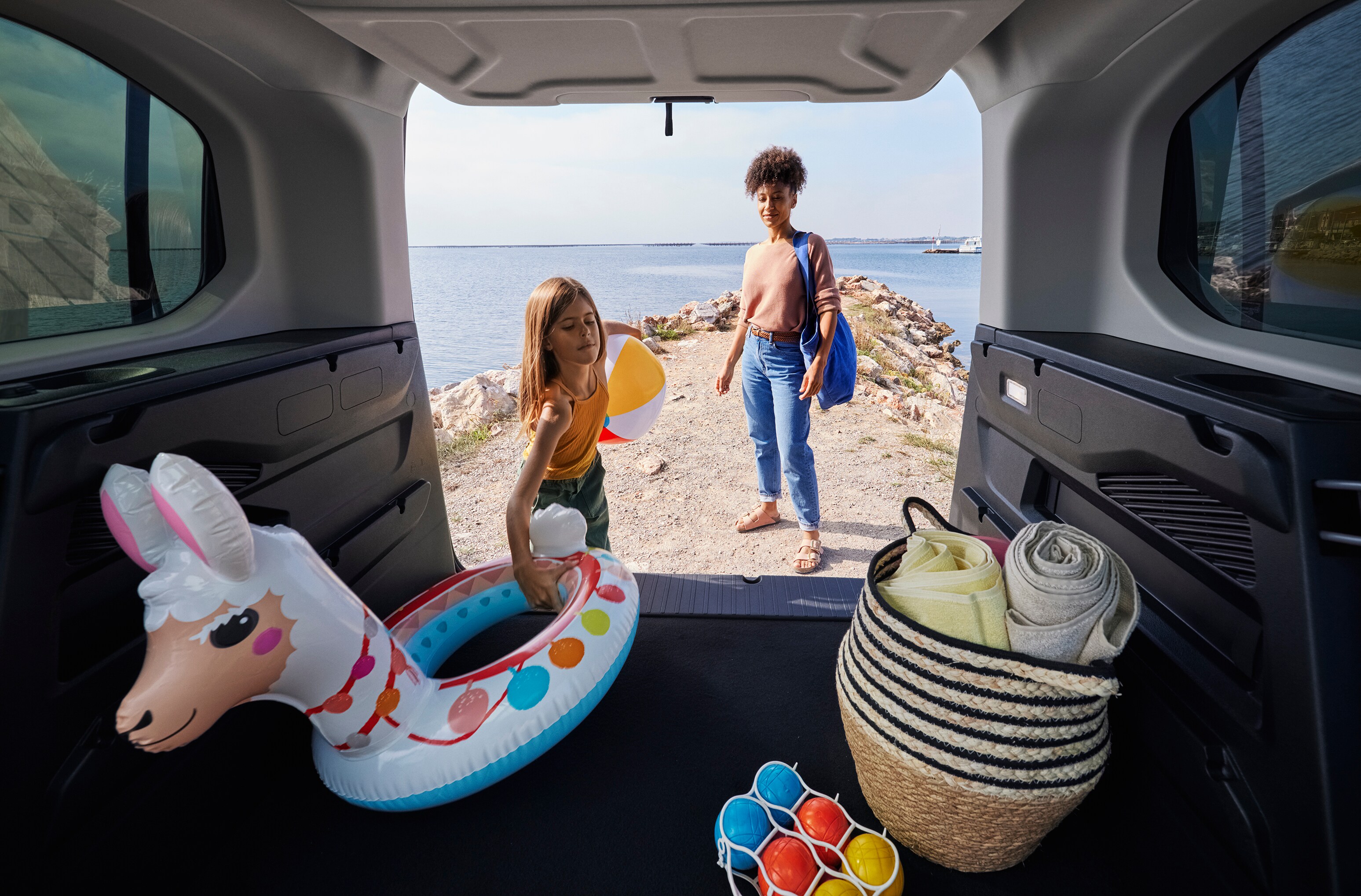 Rear view Berlingo highlighting spacious boot capacity, practicality, safety and confident everyday family convenience